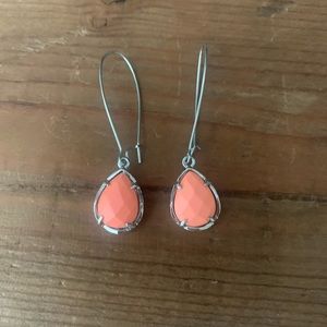 Kendra Scott Coral Teardrop Earrings